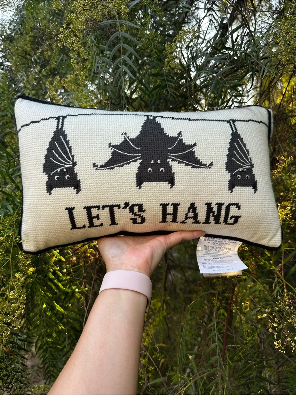 Let’s Hang Halloween Bat Decorative Pillow - Martha Stewart NWT